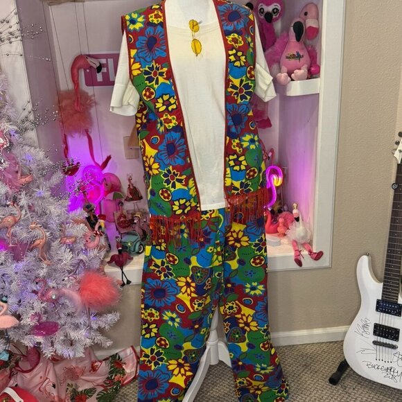None Other - Hippie Dippie Costume Shirt Vest Pants